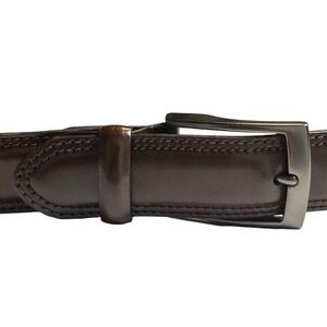Boconi Nashville Leather Dress‎ Belt Dark Brown Gunmetal Men's Size 40
